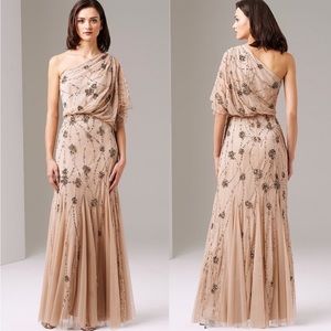 Adrianna Papell drape one shoulder sequin dress